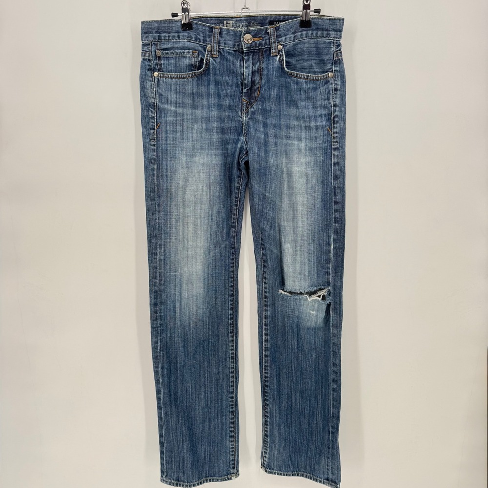 iT‎ Jeans Los Angeles Factory  Distressed Blue Denim Straight Leg Women Jeans
